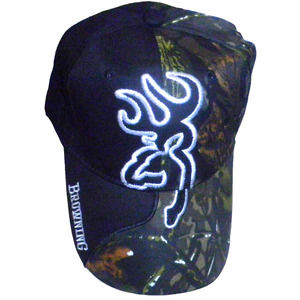 Embroidered Browning Fishing Baseball Cap, Camo/Greens, Strapback, Trucker Hat